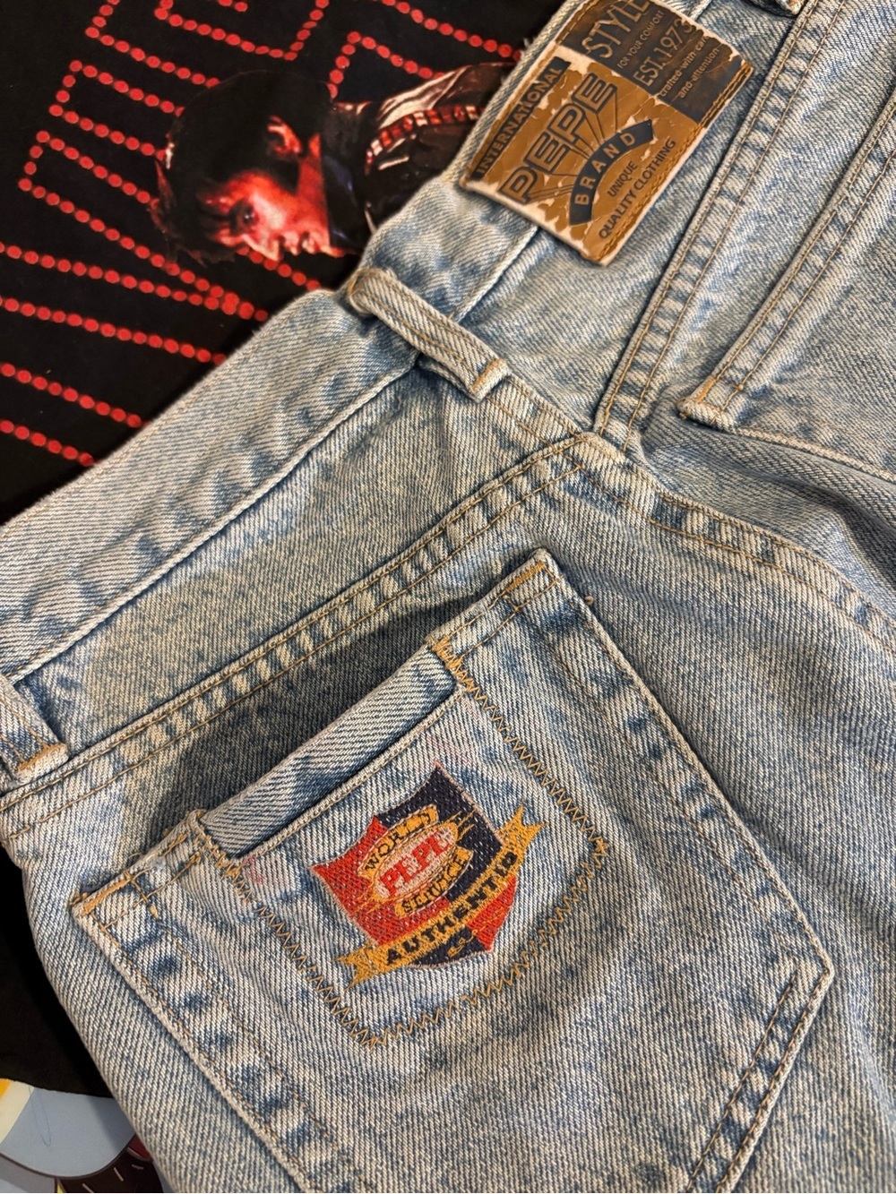 Vintage 90s Pepe Jeans Texie High Rise Button Fly Mom Jeans W27 L29 Coin Pocket